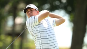 CROMWELL, CONNECTICUT - JUNE 26: Will Gordon of the United States plays his shot from the 18th tee during the second round of the Travelers Championship at TPC River Highlands on June 26, 2020 in Cromwell, Connecticut. (Photo by Maddie Meyer/Getty Images)
