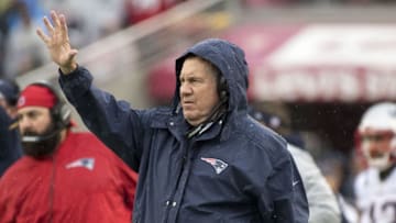 November 20, 2016; Santa Clara, CA, USA; New England Patriots head coach Bill Belichick instructs against the San Francisco 49ers during the first quarter at Levi
