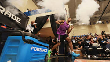MARIETTA, GA - MARCH 25: Josiah-Jordan James is introduced during the 2019 Powerade Jam Fest on March 25, 2019 in Marietta, Georgia. (Photo by Mike Ehrmann/Getty Images for Powerade)