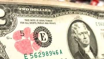 Clemson fans getting their two dollar bills stamped before spending them in New Orleans this weekend before the National Championship game with Clemson and LSU Monday.Clemson Fans Traveling