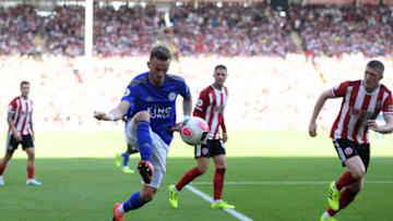 SHEFFIELD, ENGLAND - AUGUST 24: James Maddison of Leicester in action the Premier League match between Sheffield United and Leicester City at Bramall Lane on August 24, 2019 in Sheffield, United Kingdom. (Photo by Ross Kinnaird/Getty Images)