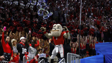 ATLANTA, GEORGIA - DECEMBER 31: General view of fans during the game between the Ohio State Buckeyes and the Georgia Bulldogs in the Chick-fil-A Peach Bowl at Mercedes-Benz Stadium on December 31, 2022 in Atlanta, Georgia. (Photo by Todd Kirkland/Getty Images)