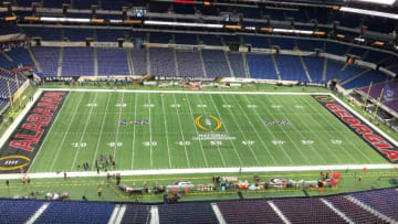 Lucas Oil Stadium before the national championship game between Georgia and Alabama on Jan. 10, 2022.Lucasstadium
