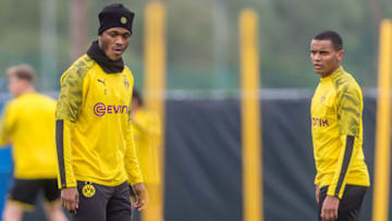 Dan-Axel Zagadou and Manuel Akanji of Borussia Dortmund (Photo by TF-Images/Getty Images)