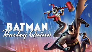 Photo: Batman and Harley Quinn.. Image Courtesy DC Universe, Warner Bros. Productions.