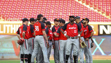 Bearcats baseball team prior to game against Xavier. Getty Images.