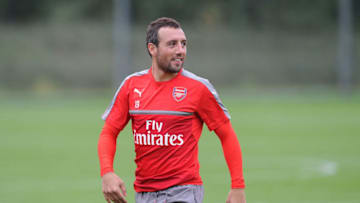 ST ALBANS, ENGLAND - OCTOBER 28: Santi Cazorla of Arsenal during a training session at London Colney on October 28, 2016 in St Albans, England. (Photo by Stuart MacFarlane/Arsenal FC via Getty Images)
