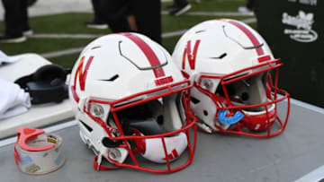 EUGENE, OR - SEPTEMBER 09: Nebraska helmets sit on an equipment box during a college football game between the Nebraska Cornhuskers and Oregon Ducks on September 9, 2017, at Autzen Stadium in Eugene, OR. (Photo by Brian Murphy/Icon Sportswire via Getty Images)