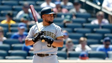 NEW YORK, NEW YORK - JULY 28: Melky Cabrera #53 of the Pittsburgh Pirates in action against the New York Mets at Citi Field on July 28, 2019 in New York City. The Mets defeated the Pirates 8-7. (Photo by Jim McIsaac/Getty Images)