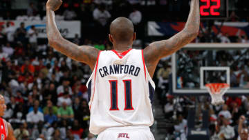 ATLANTA, GA - MAY 06: Jamal Crawford #11 of the Atlanta Hawks against the Chicago Bulls in Game Three of the Eastern Conference Semifinals in the 2011 NBA Playoffs at Phillips Arena on May 6, 2011 in Atlanta, Georgia. NOTE TO USER: User expressly acknowledges and agrees that, by downloading and/or using this photograph, User is consenting to the terms and conditions of the Getty Images License Agreement. (Photo by Kevin C. Cox/Getty Images)