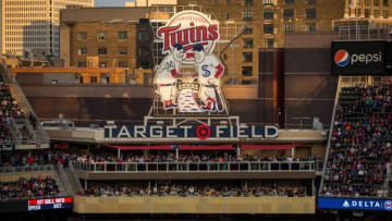 MINNEAPOLIS, MN- SEPTEMBER 30: A general view of the Target Field celebration sign during a game between the Minnesota Twins and Detroit Tigers on September 30, 2017 at Target Field in Minneapolis, Minnesota. The Tigers defeated the Twins 3-2. (Photo by Brace Hemmelgarn/Minnesota Twins/Getty Images) *** Local Caption ***