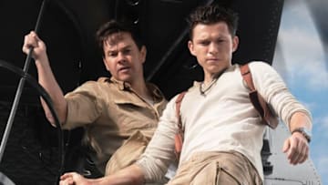 Mark Wahlberg stars as Victor “Sully” Sullivan and Tom Holland is Nathan Drake in Columbia Pictures' UNCHARTED. Photo by: Clay Enos