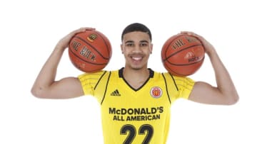 Mar 26, 2016; Chicago, IL, USA; McDonalds All American forward Jayson Tatum (22) poses for photos on portrait day at the Marriott Hotel. Mandatory Credit: Brian Spurlock-USA TODAY Sports