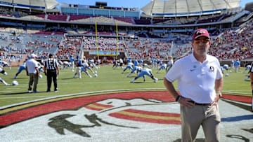 Oct 1, 2016; Tallahassee, FL, USA; Florida State Seminoles head coach Jimbo Fisher before the game against the North Carolina Tarheels at Doak Campbell Stadium. Mandatory Credit: Melina Vastola-USA TODAY Sports