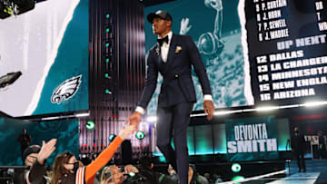DeVonta Smith, Philadelphia Eagles, 2021 NFL Draft (Photo by Gregory Shamus/Getty Images)