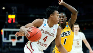 Florida State Seminoles playmaker Scottie Barnes handles the ball. (Photo by Sarah Stier/Getty Images)