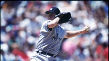11 July 1993: Jim Abbot of the New York Yankees during a game versus the California Angels. (Photo by John Cordes/Icon Sportswire via Getty Images)