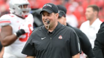 LINCOLN, NE - SEPTEMBER 28: Head coach Ryan Day of the Ohio State Buckeyes on the field before the game against the Nebraska Cornhuskers at Memorial Stadium on September 28, 2019 in Lincoln, Nebraska. (Photo by Steven Branscombe/Getty Images)