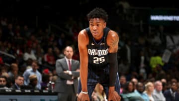 Wesley Iwundu #25 of the Orlando Magic looks on during the game against the Washington Wizards