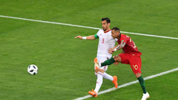 SARANSK, RUSSIA - JUNE 25: Ricardo Quaresma of Portugal scores his team's first goal during the 2018 FIFA World Cup Russia group B match between Iran and Portugal at Mordovia Arena on June 25, 2018 in Saransk, Russia. (Photo by Hector Vivas/Getty Images)