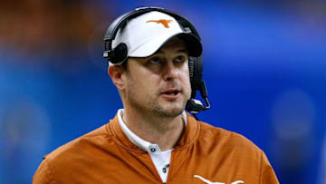 NEW ORLEANS, LOUISIANA - JANUARY 01: Head coach Tom Herman of the Texas Longhorns looks on during the second half of the Allstate Sugar Bowl against the Georgia Bulldogs at the Mercedes-Benz Superdome on January 01, 2019 in New Orleans, Louisiana. (Photo by Jonathan Bachman/Getty Images)