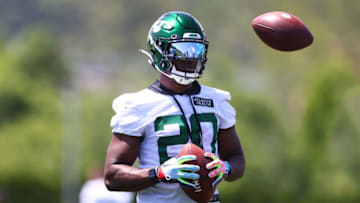 Running Back Breece Hall #20 of the New York Jets. (Photo by Rich Schultz/Getty Images)