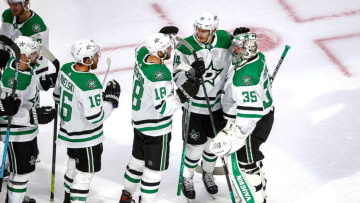 Anton Khudobin #35 and the Dallas Stars (Photo by Bruce Bennett/Getty Images)