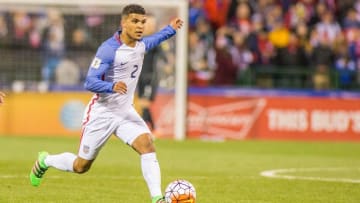 Mar 29, 2016; Columbus, OH, USA; United States defender DeAndre Yedlin (2) dribbles the ball in the second half of the game against Guatemala during the semifinal round of the 2018 FIFA World Cup qualifying soccer tournament at MAPFRE Stadium. The United States beats Guatemala by the score of 4-0. Mandatory Credit: Trevor Ruszkowski-USA TODAY Sports