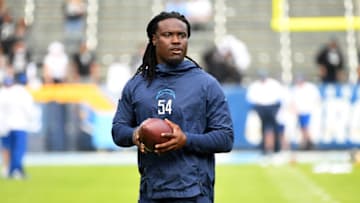 CARSON, CA - DECEMBER 22: Defensive end Melvin Ingram #54 of the Los Angeles Chargers warms up before the game against the Oakland Raiders at Dignity Health Sports Park on December 22, 2019 in Carson, California. (Photo by Jayne Kamin-Oncea/Getty Images)