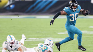 Jacksonville Jaguars rookie running back James Robinson (Photo by James Gilbert/Getty Images)