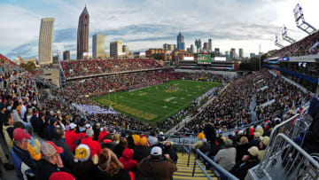 ATLANTA, GA - NOVEMBER 30: A general view of Bobby Dodd Stadium during the game between the Georgia Bulldogs and the Georgia Tech Yellow Jackets on November 30, 2013 in Atlanta, Georgia. (Photo by Scott Cunningham/Getty Images)