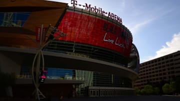 Vegas Golden Knights: General view of the T-Mobile Arena adjacent to the Las Vegas strip. Mandatory Credit: Kirby Lee-USA TODAY Sports