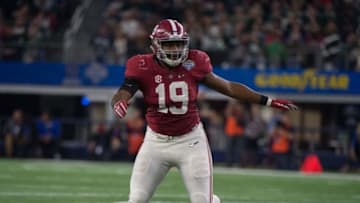 Dec 31, 2015; Arlington, TX, USA; Alabama Crimson Tide linebacker Reggie Ragland (19) during the game against the Michigan State Spartans in the 2015 Cotton Bowl at AT&T Stadium. Mandatory Credit: Jerome Miron-USA TODAY Sports
