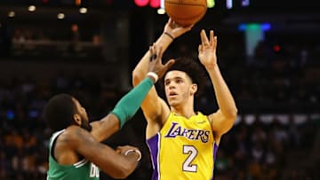 BOSTON, MA - NOVEMBER 08: Lonzo Ball (Photo by Tim Bradbury/Getty Images)