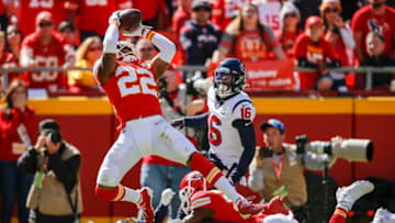 KANSAS CITY, MO - OCTOBER 13: Juan Thornhill #22 of the Kansas City Dallas cowboys (Photo by David Eulitt/Getty Images)