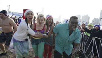 CHICAGO FIRE -- "The Plunge" Episode 713 -- Pictured: (l-r) Miranda Rae Mayo as Stella Kidd, Kara Killmer as Sylvie Brett, Annie Ilonzeh as Emily Foster, Eamonn Walker as Wallace Boden -- (Photo by: Elizabeth Morris)