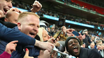 LONDON, ENGLAND - FEBRUARY 25: Benjamin Mendy of Manchester City celebrates after winning the Carabao Cup Final between Arsenal and Manchester City at Wembley Stadium on February 25, 2018 in London, England. (Photo by Julian Finney/Getty Images)