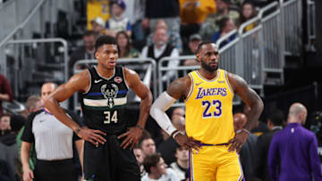 OKC Thunder NBA Power Rankings: Giannis Antetokounmpo vs. LeBron James (Photo by Joe Murphy/NBAE via Getty Images).