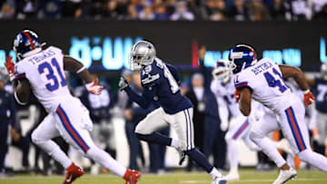 Amari Cooper, Dallas Cowboys. Michael Thomas and Antoine Bethea, New York Giants. (Photo by Sarah Stier/Getty Images)