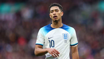 LONDON, ENGLAND - MARCH 26: Jude Bellingham of England during the UEFA EURO 2024 qualifying round group C match between England and Ukraine at Wembley Arena on March 26, 2023 in London, England. (Photo by Robin Jones/Getty Images)