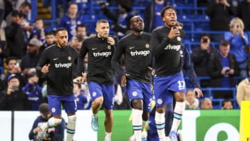 Pierre-Emerick Aubameyang, Mateo Kovacic, Kalidou Koulibaly and Raheem Sterling of Chelsea (Photo by Robin Jones/Getty Images)