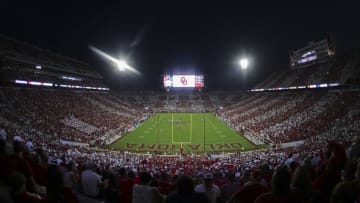 Sep 10, 2022; Norman, Oklahoma, USA; General view of the field during the game between the Oklahoma Sooners and Kent State Golden Flashes at Gaylord Family-Oklahoma Memorial Stadium. Mandatory Credit: Kevin Jairaj-USA TODAY Sports