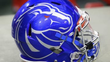 GLENDALE, AZ - DECEMBER 31: Boise State football helmet at the Vizio Fiesta Bowl game between the Arizona Wildcats and Boise State Broncos at University of Phoenix Stadium on December 31, 2014 in Glendale, Arizona. (Photo by Ralph Freso/Getty Images)