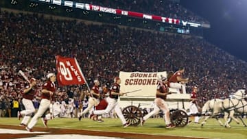 Nov 21, 2015; Norman, OK, USA; Oklahoma Sooners sooner schooner during the game against the TCU Horned Frogs at Gaylord Family - Oklahoma Memorial Stadium. Mandatory Credit: Kevin Jairaj-USA TODAY Sports