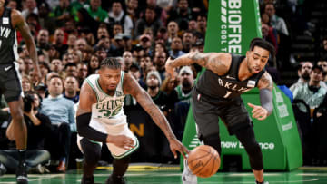 Brooklyn Nets D'Angelo Russell. Mandatory Copyright Notice: Copyright 2019 NBAE (Photo by Brian Babineau/NBAE via Getty Images)