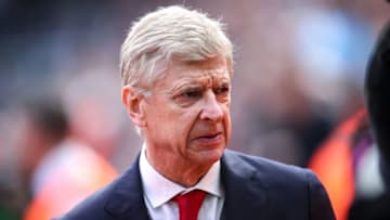 NEWCASTLE UPON TYNE, ENGLAND - APRIL 15: Arsene Wenger head coach / manager of Arsenal during the Premier League match between Newcastle United and Arsenal at St. James Park on April 15, 2018 in Newcastle upon Tyne, England. (Photo by Robbie Jay Barratt - AMA/Getty Images)