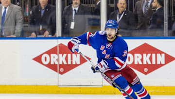 NEW YORK, NY - MAY 04: New York Rangers right wing Mats Zuccarello (36) in action during the third period of game 4 of the second round of the 2017 Stanley Cup Playoffs between the Ottawa Senators and the New York Rangers on May 04, 2017, at Madison Square Garden in New York, NY. (Photo by David Hahn/Icon Sportswire via Getty Images)