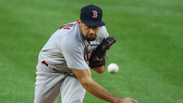 NEW YORK, NEW YORK - AUGUST 15: Nathan Eovaldi #17 of the Boston Red Sox in action against the New York Yankees at Yankee Stadium on August 15, 2020 in New York City. New York Yankees defeated the Boston Red Sox 11-5. (Photo by Mike Stobe/Getty Images)
