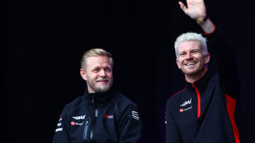 Kevin Magnussen and Nico Hulkenberg, Haas, Formula 1 (Photo by Mark Thompson/Getty Images)