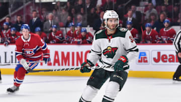 MONTREAL, QC - OCTOBER 17: Ryan Hartman #38 of the Minnesota Wild skates against the Montreal Canadiens during the second period at the Bell Centre on October 17, 2019 in Montreal, Canada. The Montreal Canadiens defeated the Minnesota Wild 4-0. (Photo by Minas Panagiotakis/Getty Images)